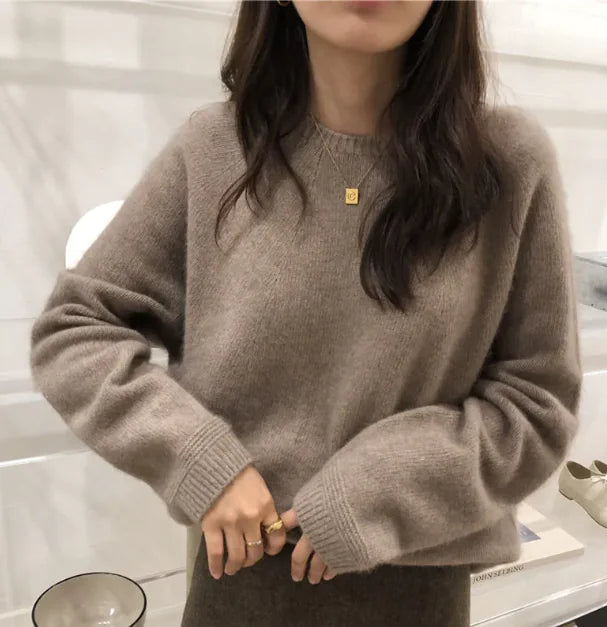 Women's Cozy Loose Fit Wool Sweater