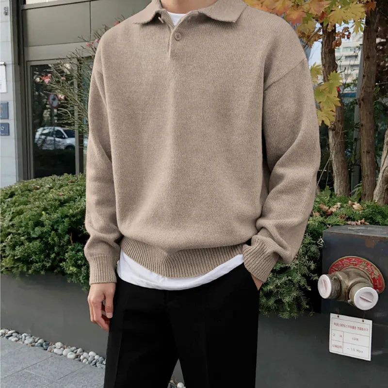 Men's Autumn Loose Lapel Sweater