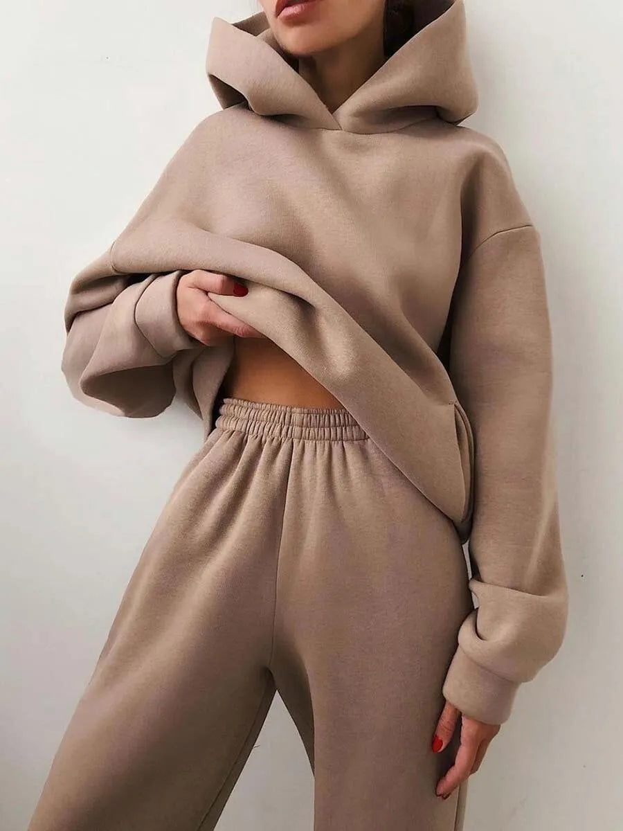 Casual Hooded Sweater Set