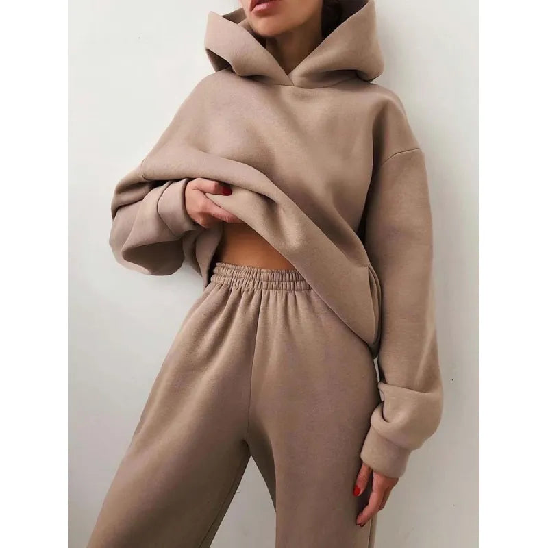 Casual Hooded Sweater Set