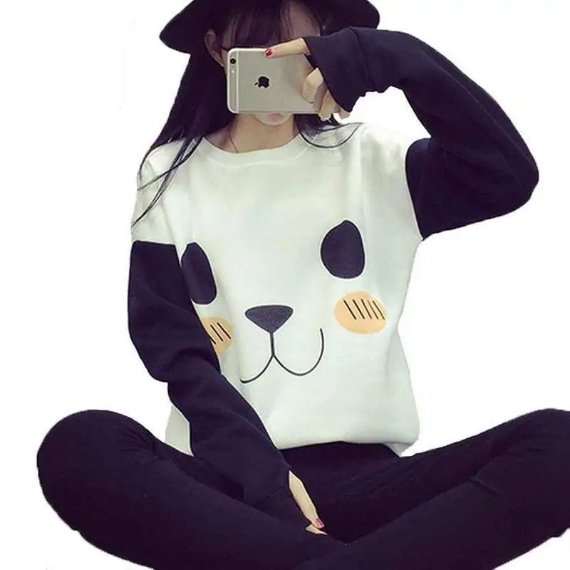 Kawaii Panda Print Sweater