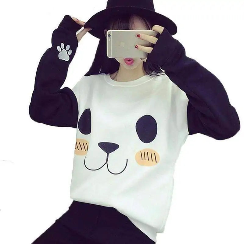 Kawaii Panda Print Sweater