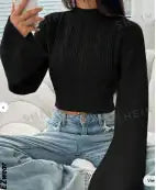 Long Sweater With Flared Sleeves