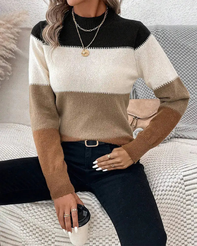 Women's Sweater With Half-high Collar