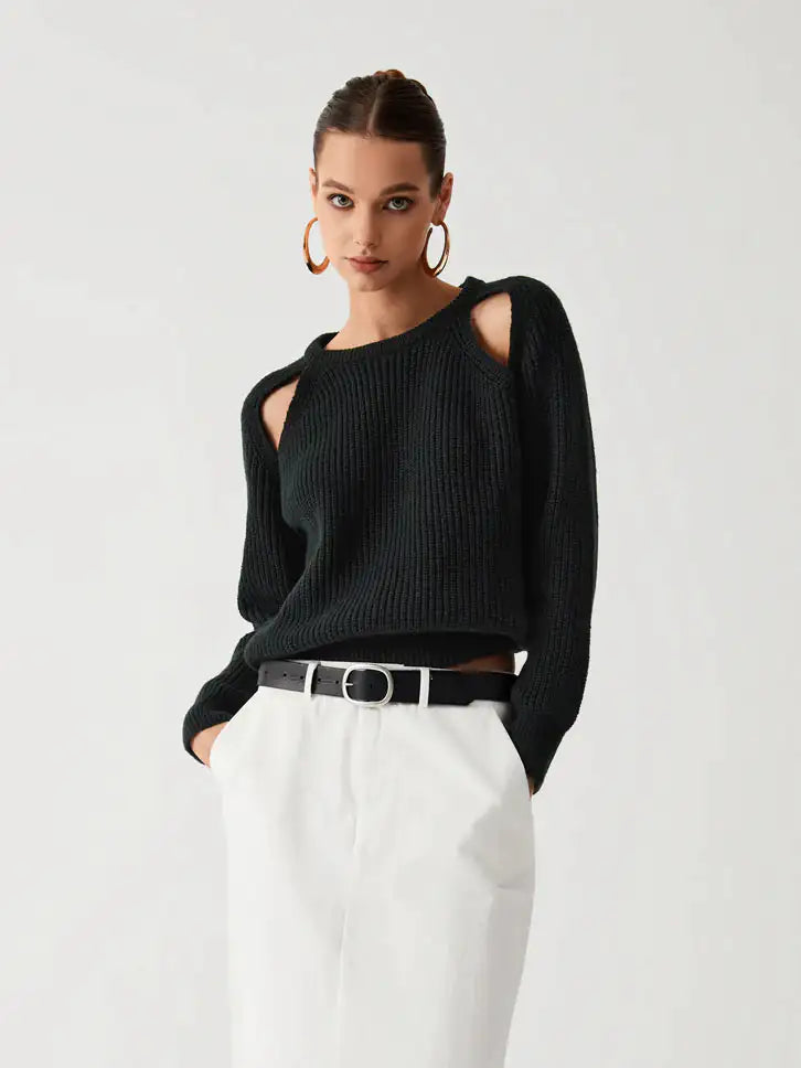 Sweater with Open Shoulders