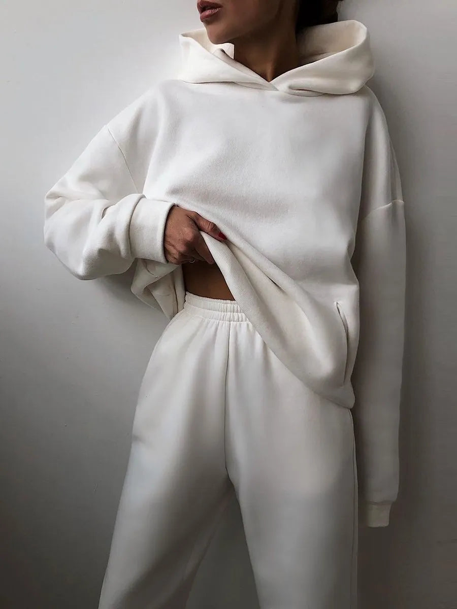 Casual Hooded Sweater Set