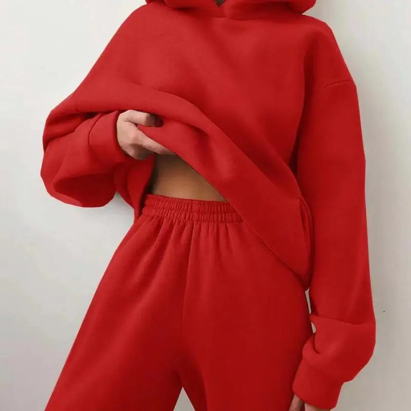 Casual Hooded Sweater Set